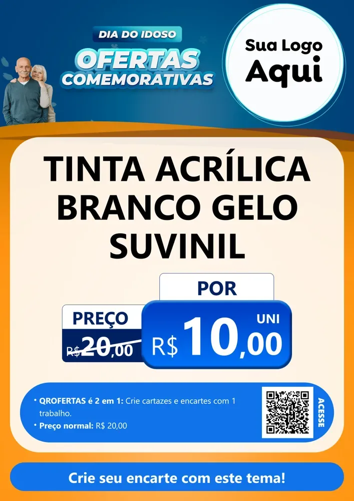Modelo de Cartaz para Cartaz A4 Vertical com o tema Dia do Idoso para Tintas e Ferramentas