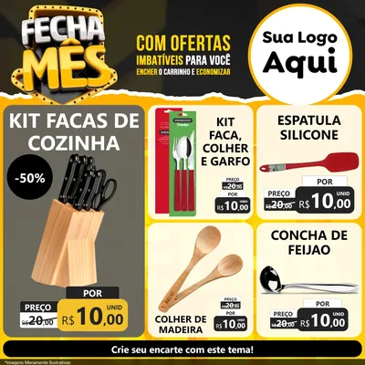 Modelo de Rede Social para Feed Facebook com o tema Fecha Mês para Utilidades Domésticas