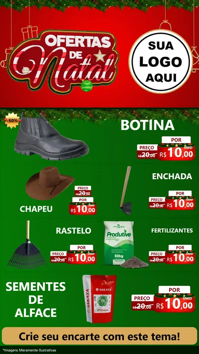 Modelo de TV para TV Vertical com o tema Ofertas de Natal para Agropecuária