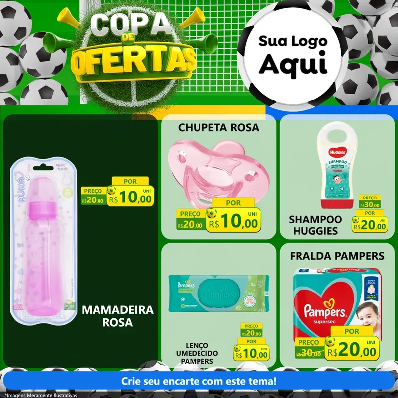Modelo de Rede Social para Feed Facebook com o tema Copa De Ofertas para Bebês