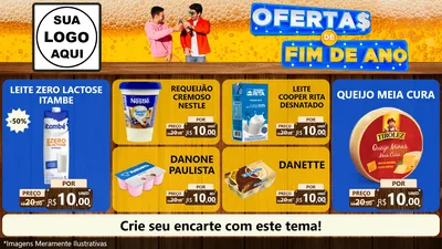 Modelo de TV para TV Horizontal com o tema Ofertas de Fim de Ano para Frios e Laticínios
