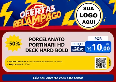Modelo de Cartaz para Cartaz A4 Horizontal com o tema Ofertas Relâmpago para Pisos e revestimentos