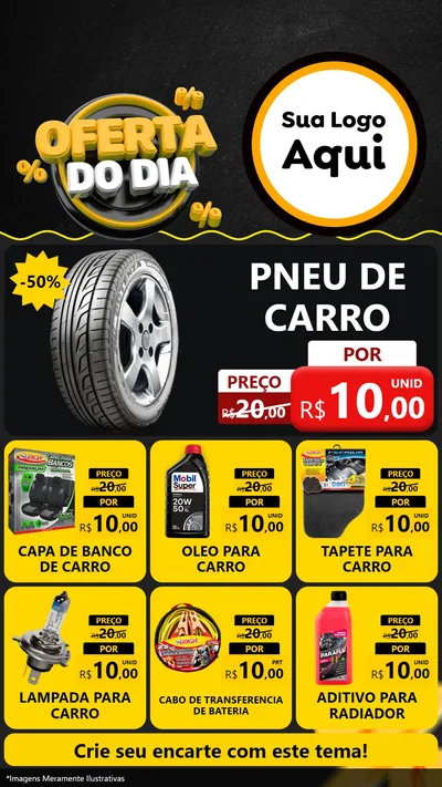 Modelo de Rede Social para Stories com o tema Oferta Do Dia para Auto peças