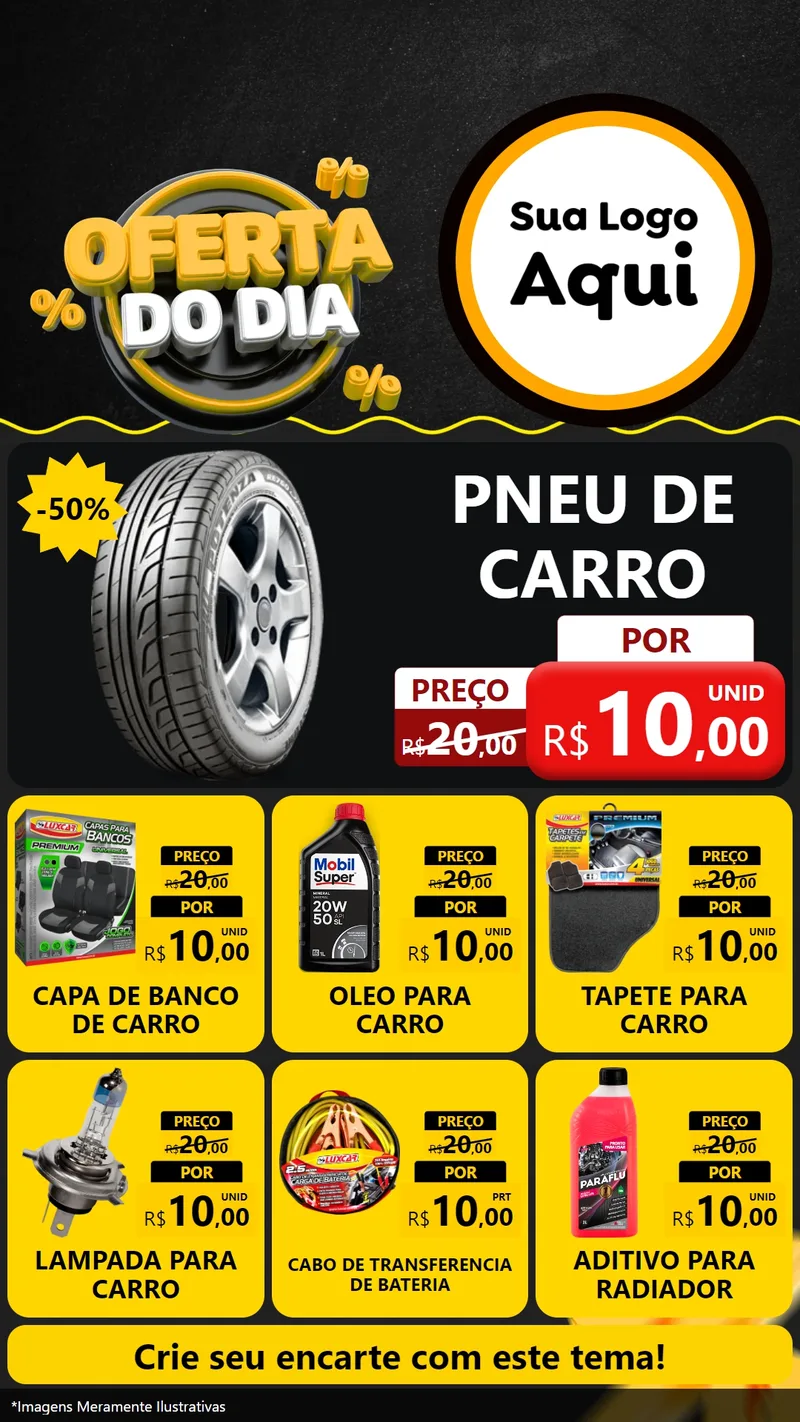 Modelo de Rede Social para Stories com o tema Oferta Do Dia para Auto peças