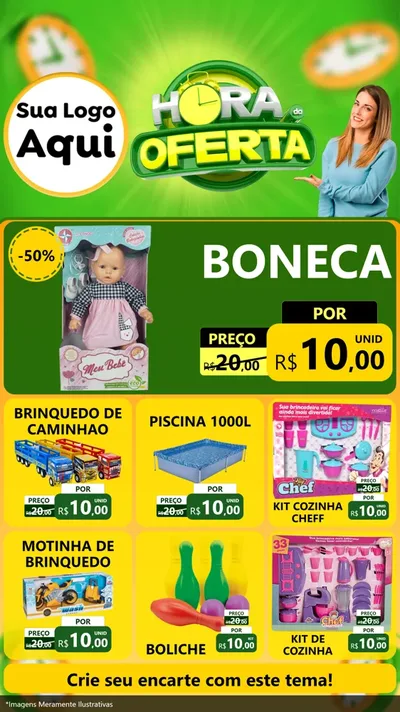 Modelo de Rede Social para Stories com o tema Hora da Oferta para Brinquedos