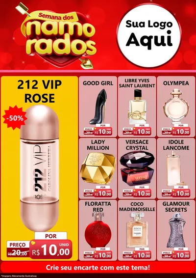 Modelo de Encarte para Encarte A4 Vertical com o tema Semana dos namorados para Perfumes