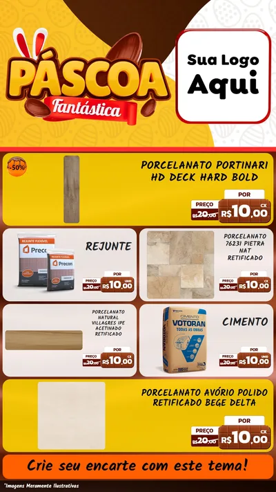 Modelo de TV para TV Vertical com o tema Páscoa Fantástica para Pisos e revestimentos