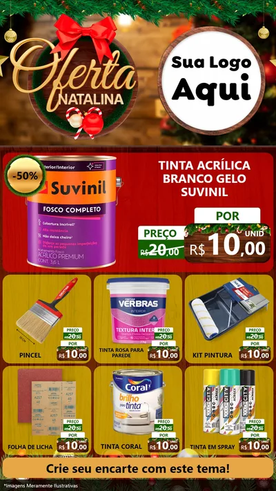 Modelo de Rede Social para Stories com o tema Ofertas Natalina para Tintas e Ferramentas
