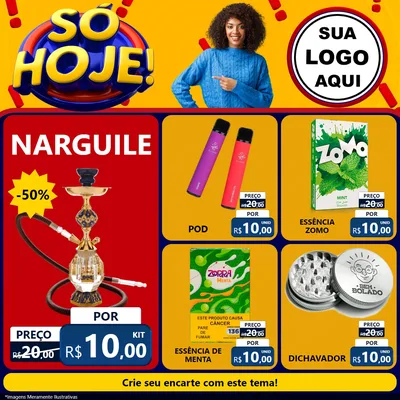 Modelo de Rede Social para Feed Facebook com o tema Só Hoje! para Tabacaria