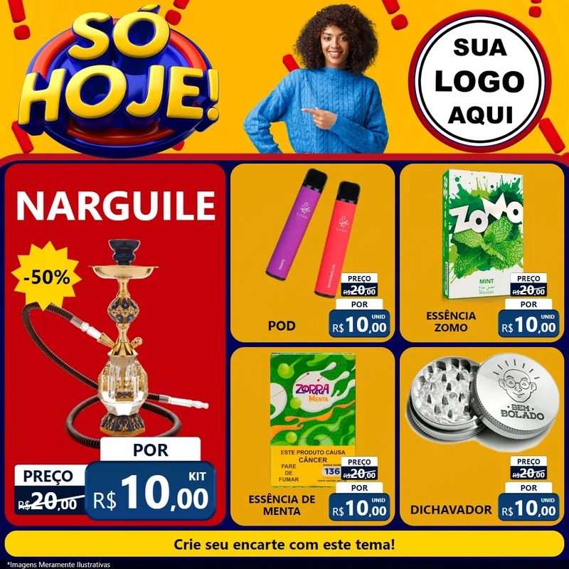 Modelo de Rede Social para Feed Facebook com o tema Só Hoje! para Tabacaria