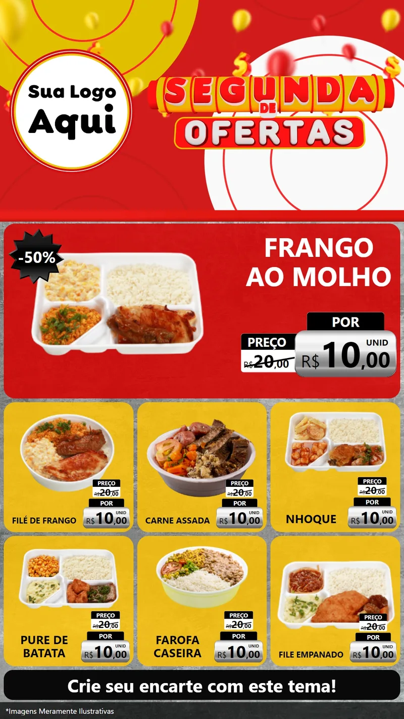 Modelo de Rede Social para Stories com o tema Segunda de Ofertas para Restaurante