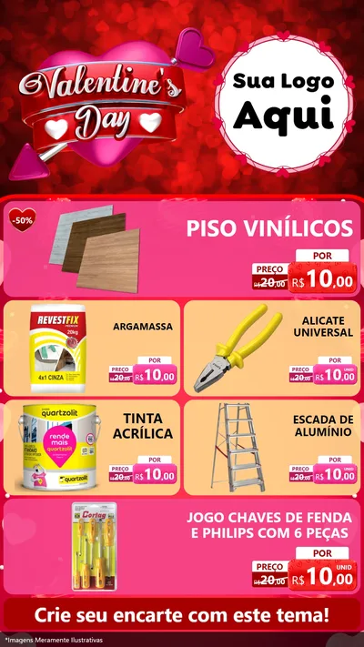 Modelo de TV para TV Vertical com o tema Valentine's Day para Material para Construção