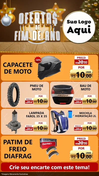 Modelo de TV para TV Vertical com o tema Ofertas de Fim de Ano para Moto peças