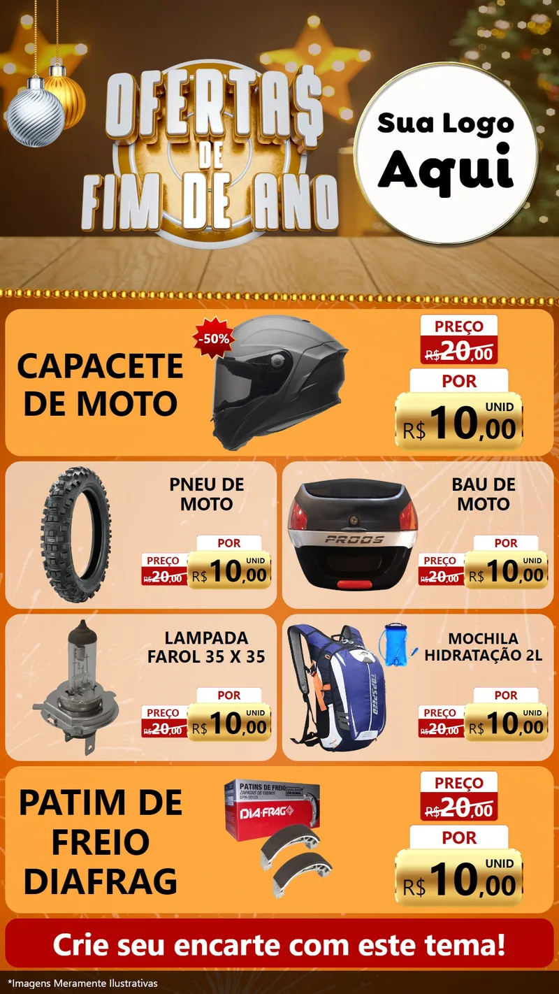 Modelo de TV para TV Vertical com o tema Ofertas de Fim de Ano para Moto peças