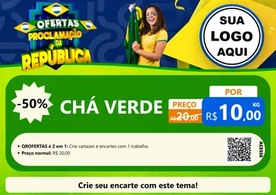 Modelo de Cartaz para Cartaz A4 Horizontal com o tema Ofertas Proclamação da República para Produtos Naturais