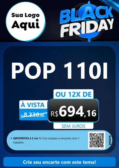 Modelo de Cartaz para Cartaz A4 Vertical com o tema Black Friday para Concessionaria de Motos