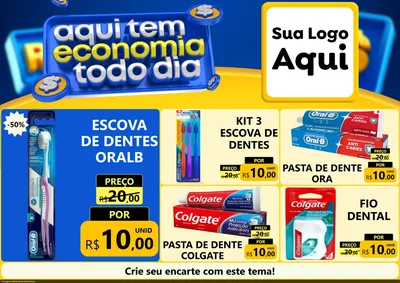 Modelo de Encarte para Encarte A4 Horizontal com o tema Aqui Tem Economia Todo Dia para Higiene Pessoal