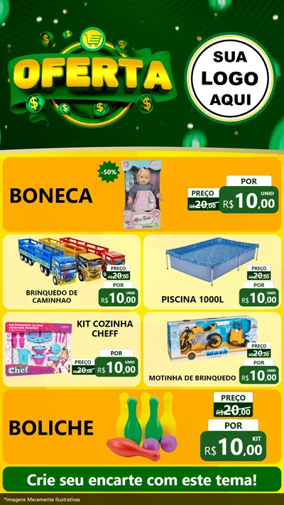 Modelo de TV para TV Vertical com o tema Oferta para Brinquedos