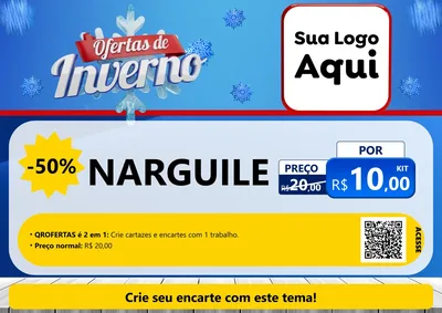 Modelo de Cartaz para Cartaz A4 Horizontal com o tema Ofertas de Inverno para Tabacaria