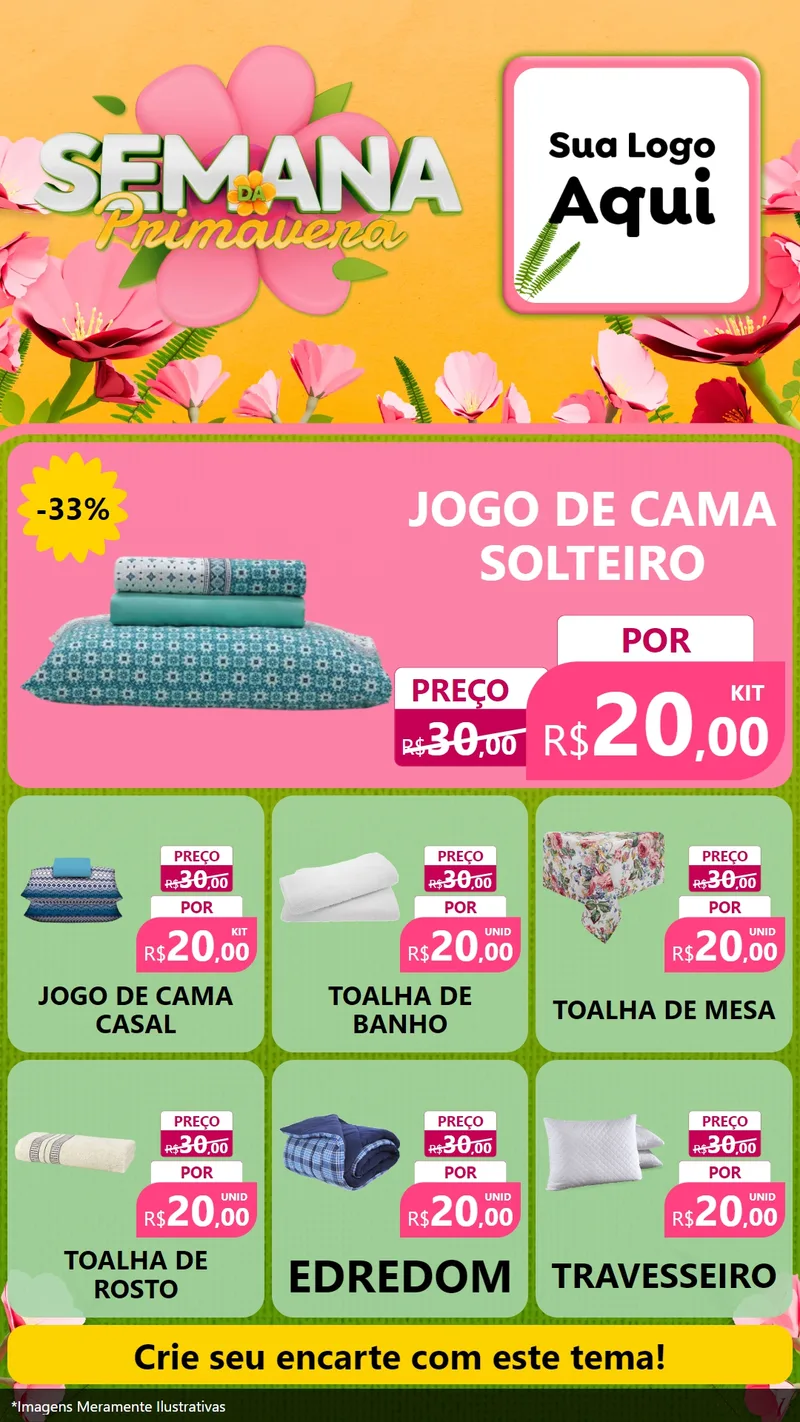 Modelo de Rede Social para Stories com o tema Semana da Primavera para Cama, Mesa e Banho