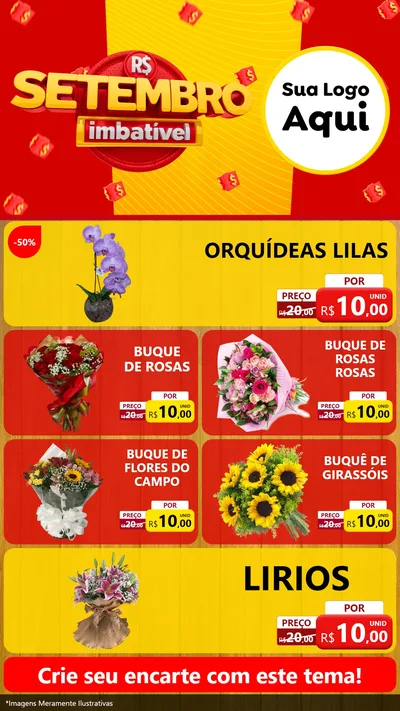 Modelo de TV para TV Vertical com o tema Setembro Imbatível para Floricultura e jardim