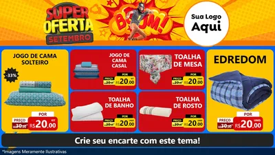 Modelo de TV para TV Horizontal com o tema Super Oferta Setembro para Cama, Mesa e Banho