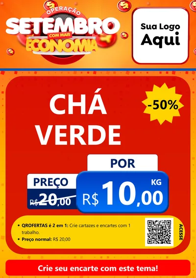 Modelo de Cartaz para Cartaz A4 Vertical com o tema Operação Setembro Com Muita Economia para Produtos Naturais