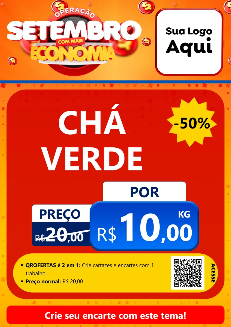 Modelo de Cartaz para Cartaz A4 Vertical com o tema Operação Setembro Com Muita Economia para Produtos Naturais