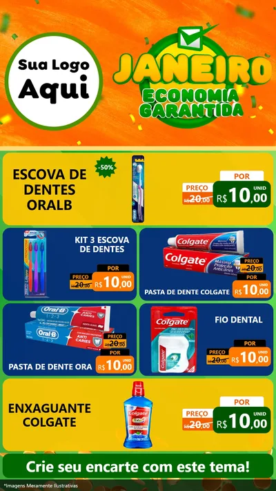 Modelo de TV para TV Vertical com o tema Janeiro - Economia Garantida para Higiene Pessoal