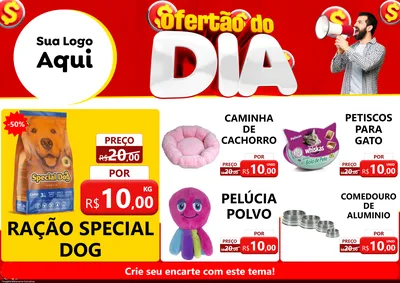 Modelo de Encarte para Encarte A4 Horizontal com o tema Ofertão do dia para Pet Shop