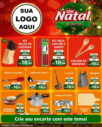 Modelo de Rede Social para Feed Instagram com o tema Um Natal de Ofertas para Utilidades Domésticas