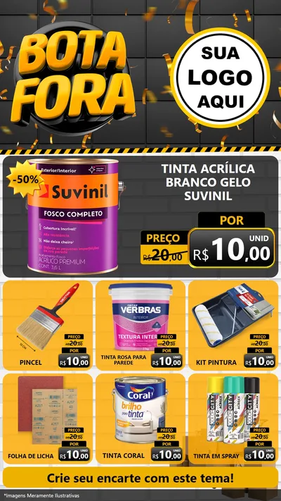 Modelo de Rede Social para Stories com o tema Bota Fora para Tintas e Ferramentas