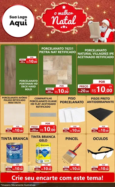 Modelo de Encarte para Encarte Grande com o tema O Melhor Natal para Pisos e revestimentos