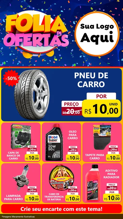 Modelo de Rede Social para Stories com o tema Folia de Ofertas para Auto peças