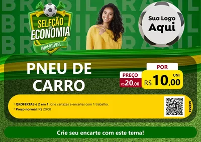 Modelo de Cartaz para Cartaz A4 Horizontal com o tema Seleção de Economia - Copa para Auto peças