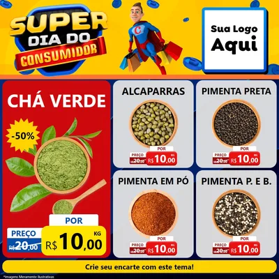 Modelo de Rede Social para Feed Facebook com o tema Super Dia do Consumidor para Produtos Naturais