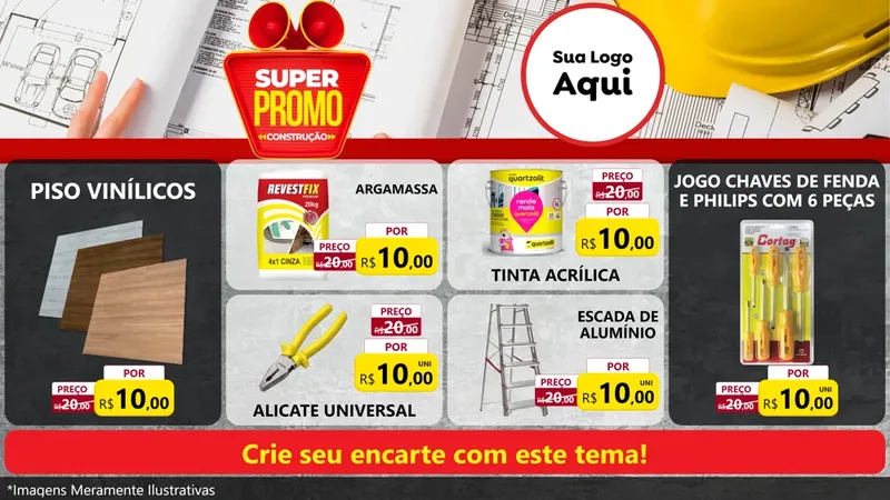 Modelo de TV para TV Horizontal com o tema Super Promoção Construção para Material para Construção