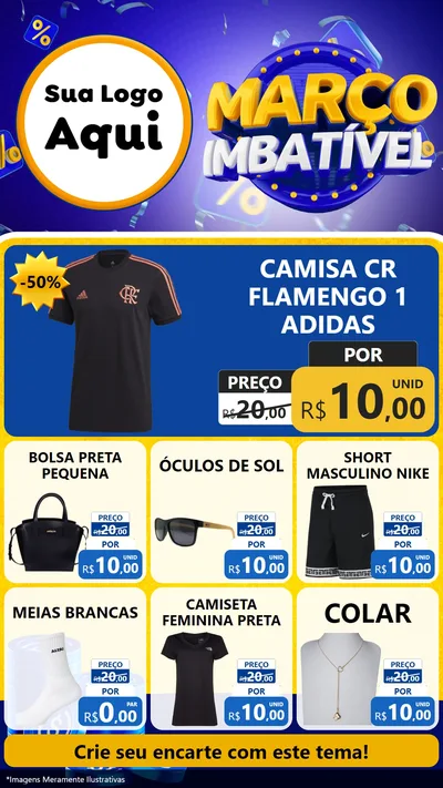 Modelo de Rede Social para Stories com o tema Março Imbatível para Roupas e acessórios