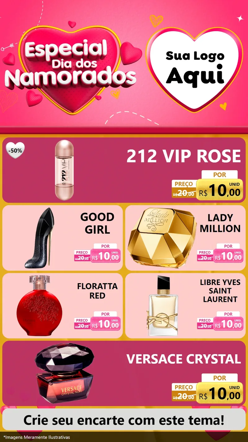 Modelo de TV para TV Vertical com o tema Especial Dia dos Namorados para Perfumes
