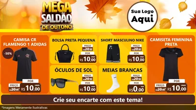 Modelo de TV para TV Horizontal com o tema Mega Saldão de Outono para Roupas e acessórios