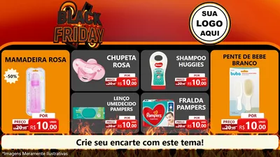 Modelo de TV para TV Horizontal com o tema Black Friday para Bebês
