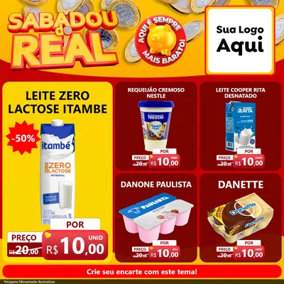 Modelo de Rede Social para Feed Facebook com o tema Sabadou do Real para Frios e Laticínios