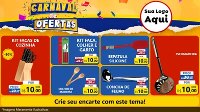 Modelo de TV para TV Horizontal com o tema Carnaval de Ofertas para Utilidades Domésticas
