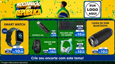 Modelo de TV para TV Horizontal com o tema Proclamação da República para Informática