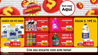 Modelo de TV para TV Horizontal com o tema Setembro Imbatível para Produtos de Limpeza