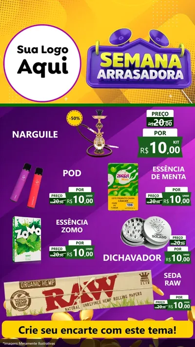 Modelo de TV para TV Vertical com o tema Semana Arrasadora para Tabacaria