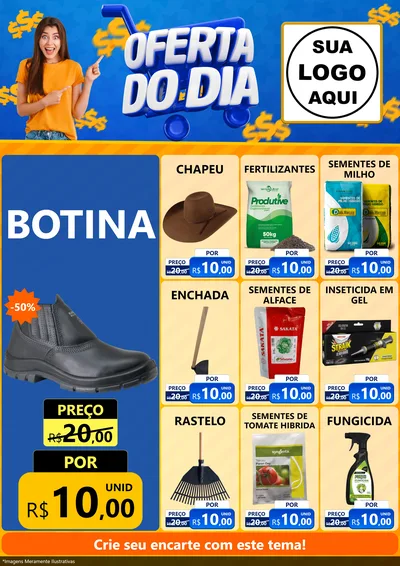 Modelo de Encarte para Encarte A4 Vertical com o tema Oferta do Dia para Agropecuária
