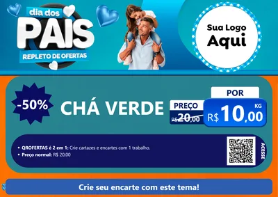 Modelo de Cartaz para Cartaz A4 Horizontal com o tema Dia Dos Pais Repleto de Ofertas para Produtos Naturais