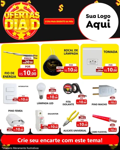 Modelo de Rede Social para Feed Instagram com o tema Dia D para Materiais Elétricos
