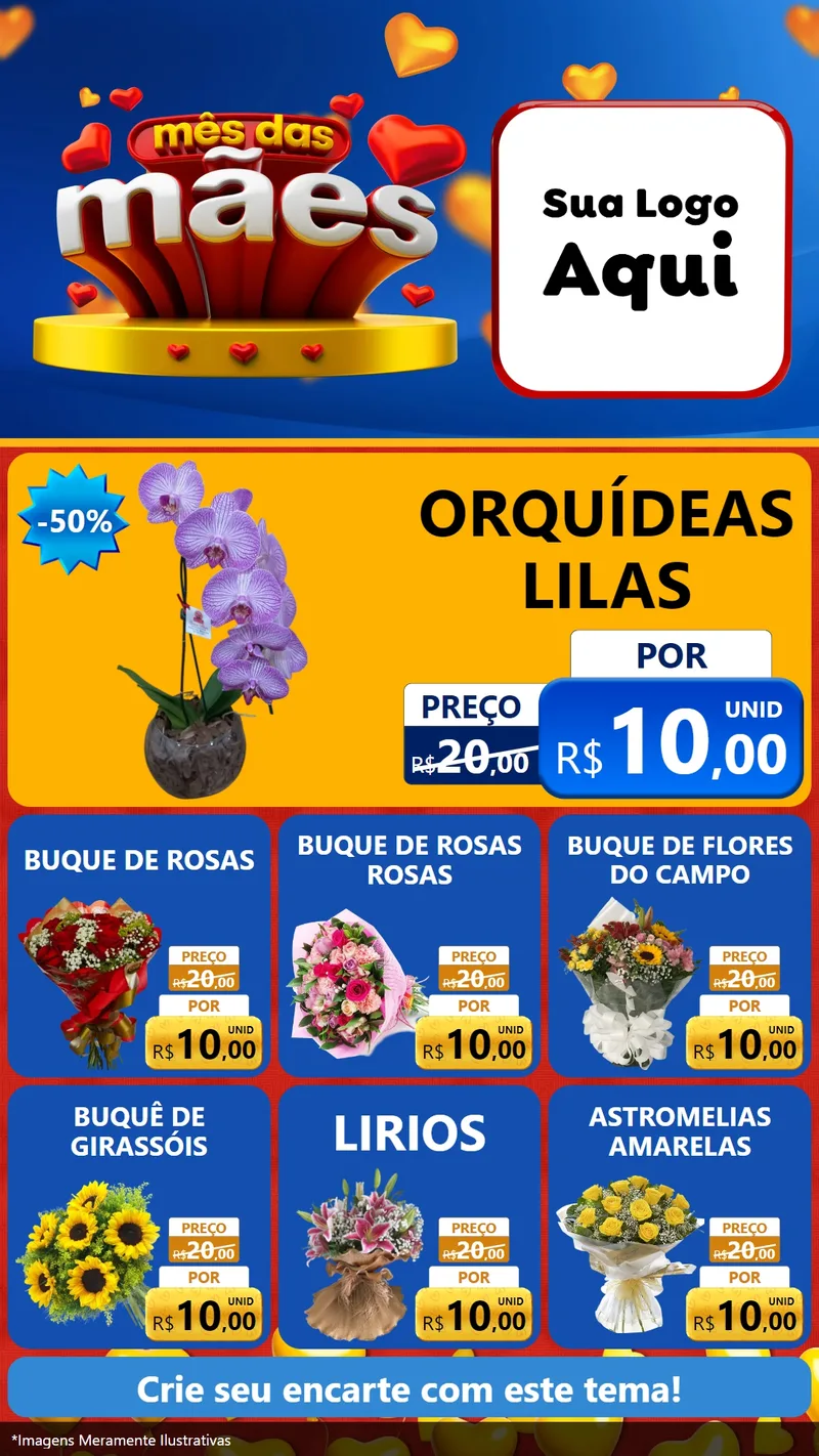 Modelo de Rede Social para Stories com o tema Mês das Mães para Floricultura e jardim